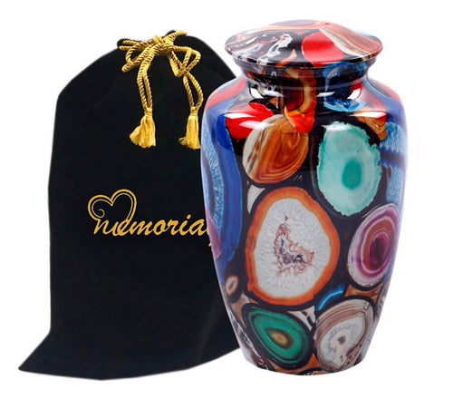 Exclusive Brazilian Multi Color Agate Cremation Urn - Memorials4u