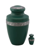 Green Avalon Cremation Urn with Bonus Keepsake - Overstock Deal - Memorials4u