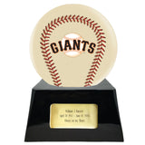 Baseball Cremation Urn with Optional Ivory San Francisco Giants Ball Decor and Custom Metal Plaque - Memorials4u