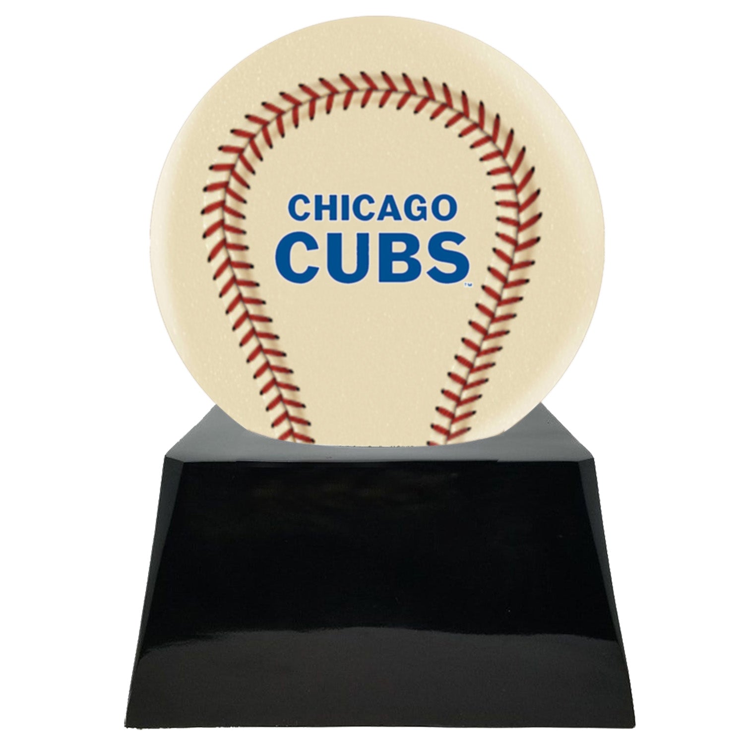 Ivory Baseball Trophy Urn Base with Optional Chicago Cubs Team