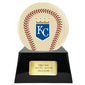 Baseball Cremation Urn with Optional Ivory Kansas City Royals Ball Decor and Custom Metal Plaque - Memorials4u