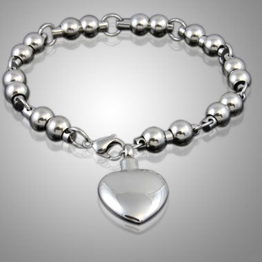 Classic Heart Stainless Steel Keepsake Bracelet Jewelry - Memorials4u