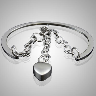 Dangling Heart Stainless Steel Keepsake Cremation Bracelet Jewelry - Memorials4u