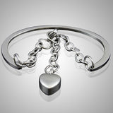 Dangling Heart Stainless Steel Keepsake Cremation Bracelet Jewelry - Memorials4u