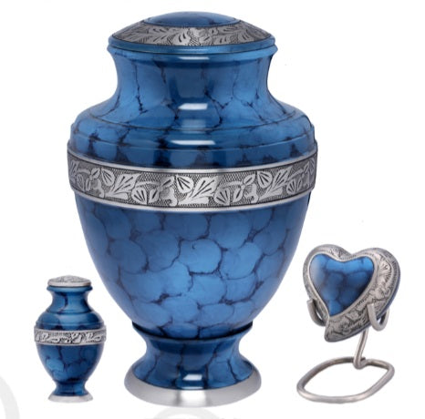 Midnight Iris Brass Cremation Urn - Memorials4u