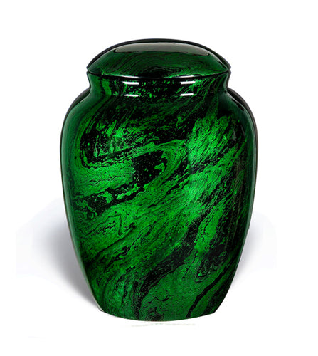 Fiberglass Glowing Green Adult Cremation Urn - Fiberglass Adult Cremation Urns For Ashes in Green, Green Fiberglass Cremation Urns For Ashes, Fiberglass Green Cremation Urns, Fiberglass Green Funeral Urns, Fiberglass Green Memorial Urn