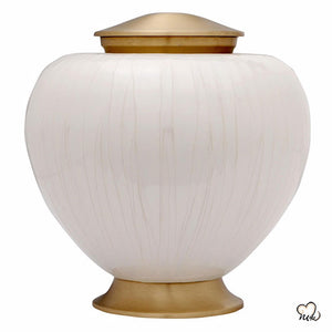 Baroque White Pearl and Gold Cremation Urn - Memorials4u