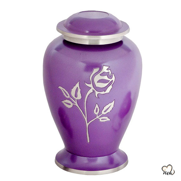 Pearl Rose Purple Cremation Urn - Memorials4u