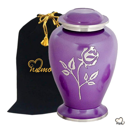 Pearl Rose Purple Cremation Urn - Memorials4u