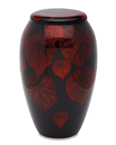 Falling Crimson Leaves Hand Painted Adult Cremation Urn - Memorials4u
