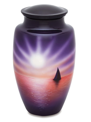 Sailboat at Sunset Hand Painted Adult Cremation Urn - Memorials4u
