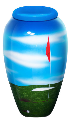 Hole in One Hand Painted Adult Cremation Urn - Memorials4u