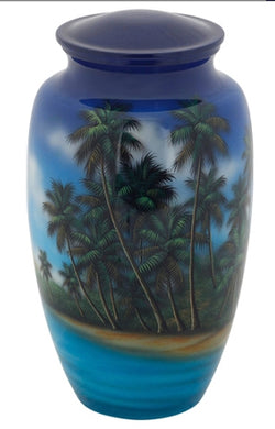 Palm Beach Hand Painted Cremation Urn - Memorials4u