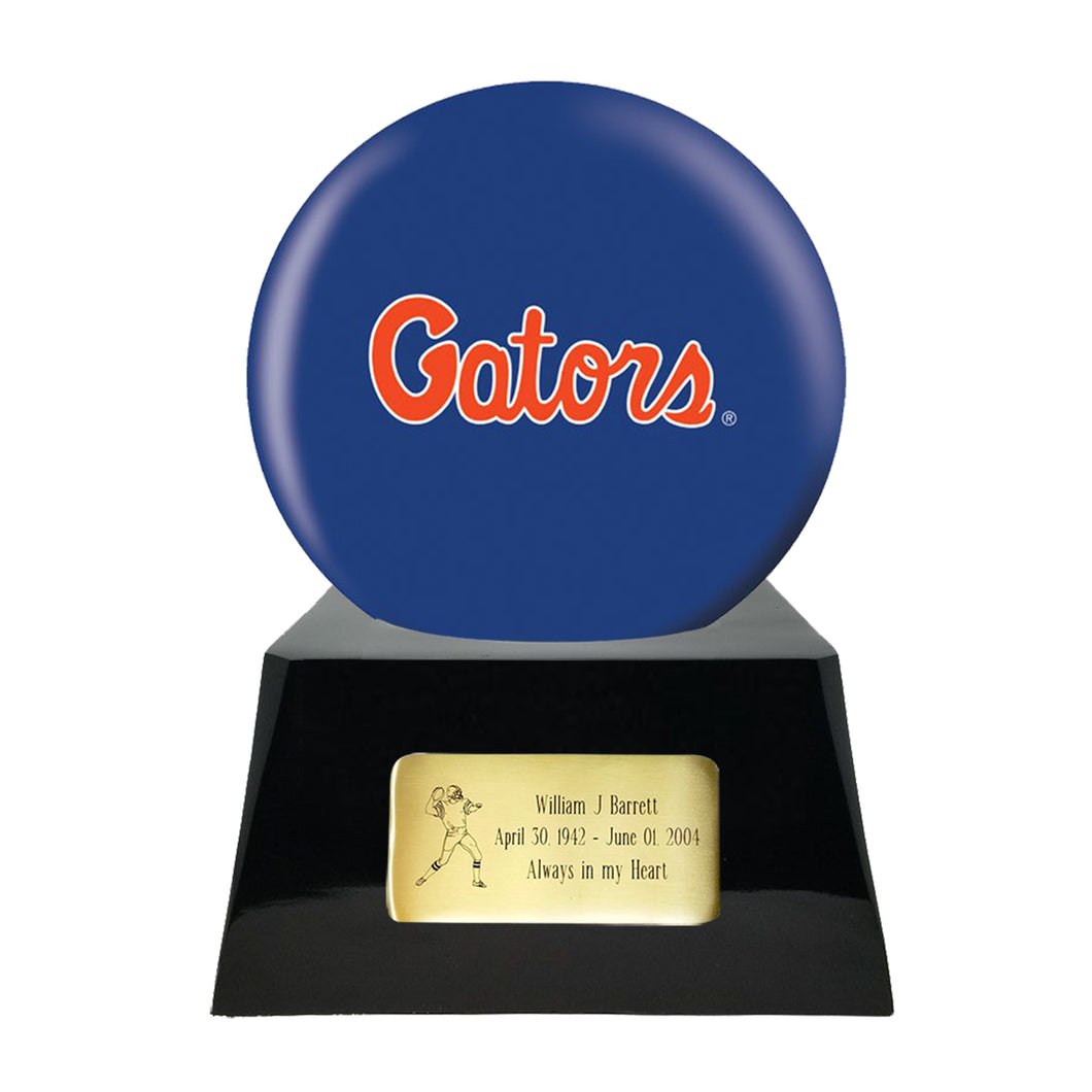 Football Urn - Florida Gators Ball Decor with Custom Metal Plaque Football Cremation Urn for Human Ashes - NFL URN
