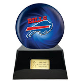 Football Cremation Urn with Optional Buffalo Bills Ball Decor and Custom Metal Plaque - Memorials4u