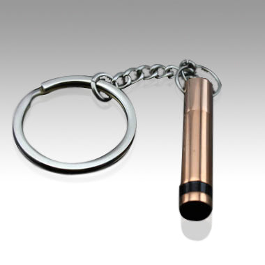 Copper Cylinder Cremation Keepsake Key Chain - Memorials4u