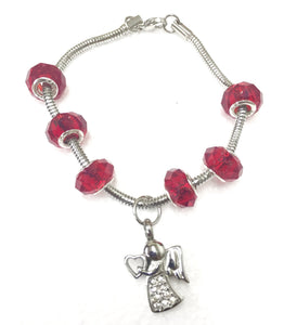 "Ruby Red" murano bead cremation Bracelet, Cremation Bracelet - Memorials4u