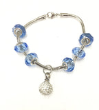 "Aqua Blue" murano bead cremation Bracelet, Cremation Bracelet - Memorials4u