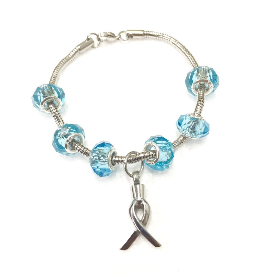 "Azure Blue" murano bead cremation Bracelet, Cremation Bracelet - Memorials4u