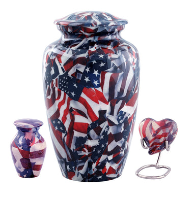 American Flag Wrapped Military Cremation Urn - Memorials4u