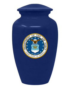 United States Air Force Military Cremation Urn, Blue
