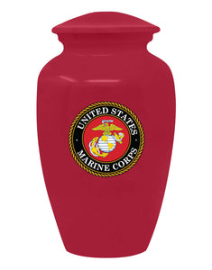 United States Marine Corps Military Cremation Urn, Red