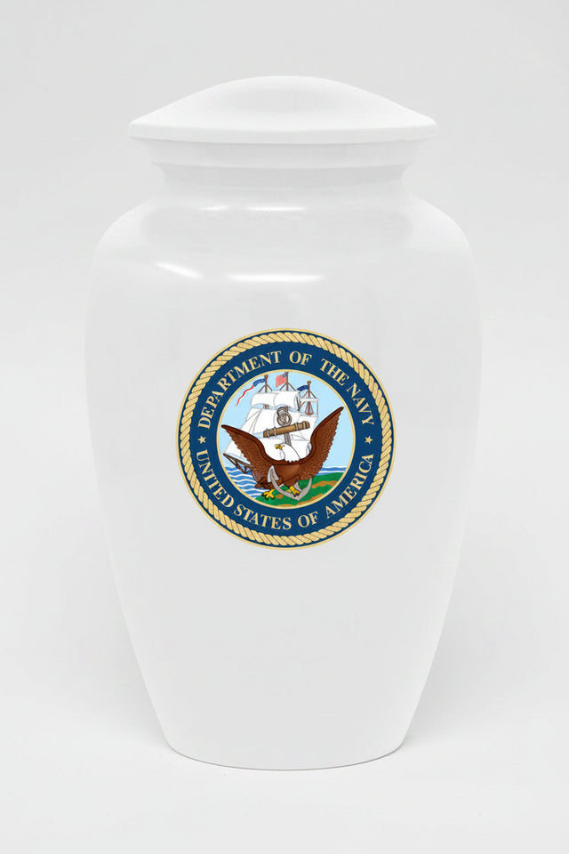 United States Navy Military Cremation Urn White Memorials4u United states navy military cremation urn white memorials4u