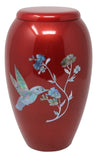 Red Hummingbird Mother Of Pearl Cremation Urn - Memorials4u