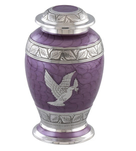 Peaceful Purple Dove Adult Cremation Urn - Memorials4u