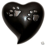 Pet Urn - 5 Paw Print Pet Keepsake Heart-Shaped Urn in Grey - Memorials4u