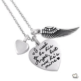 "I Used To Be His Angel" Poetry Memorial Pendant - Heart - Urn Necklace - Cremation Necklace - Memorials4u