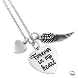 "Forever in my Heart" Poetry Memorial Pendant - Heart - Urn Necklace - Cremation Necklace - Memorials4u
