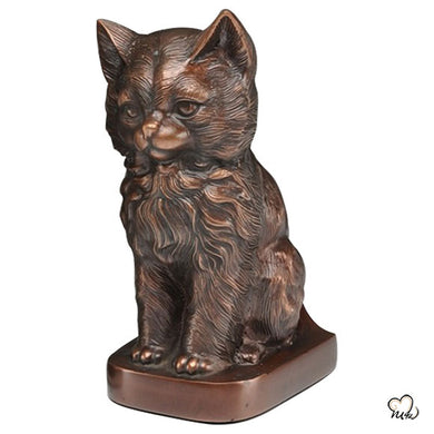 Pet Urn - Pet Cremation Urn - Sitting Cat Figurine Custom Pet Urn For Ashes in Red - Memorials4u