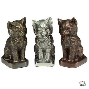 Pet Urn - Pet Cremation Urn - Sitting Cat Figurine Custom Pet Urn For Ashes in Copper, Bronze, and Silver- Memorials4u