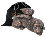 Pet Urn - Sleeping Dog Urn For Dogs Ashes - Metal Urn with Copper Finish - Memorials4u