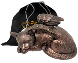 Pet Urn - Sleeping Cat Urn For Cats Ashes - Metal Urn with Copper Finish - Memorials4u
