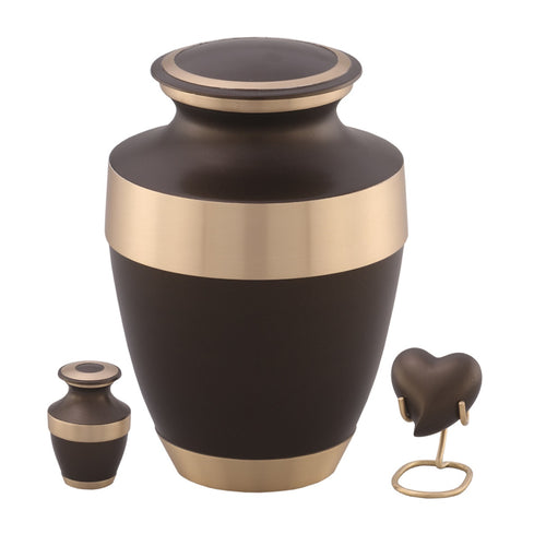Golden Band Brass Cremation Urn - Memorials4u