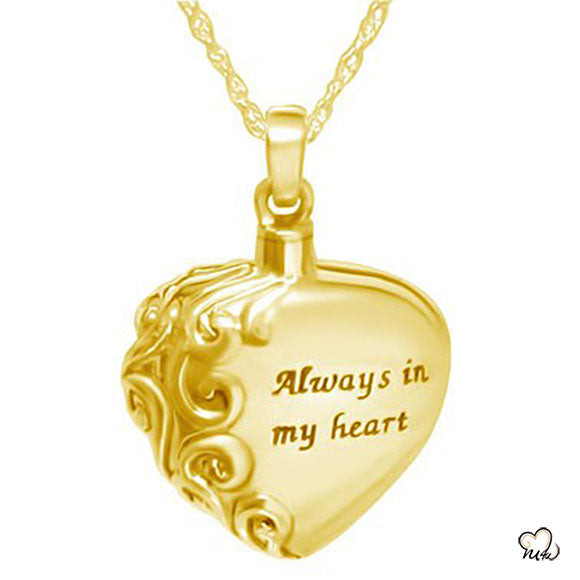 Always in My Heart Keepsake Pendant-Gold Plated – Memorials4u