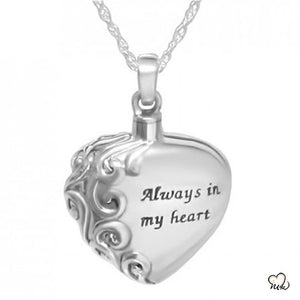Gioielli per cremazione per ceneri collana con urna a forma di cuore per ceneri gioielli per uomini Always in My Heart inciso in acciaio inossidabile ceneri ricordo impermeabile ciondolo commemorativo Gioielli per cremazione per ceneri collana con urna a forma di cuore per ceneri gioielli per uomini Always in My Heart inciso in acciaio inossidabile ceneri ricordo impermeabile ciondolo commemorativo