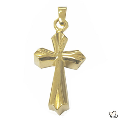 Elegant Cross Cremation Jewelry - Gold Plated - Memorials4u