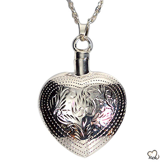 Silver Art Heart Sterling Cremation Keepsake Jewelry Online @Best ...