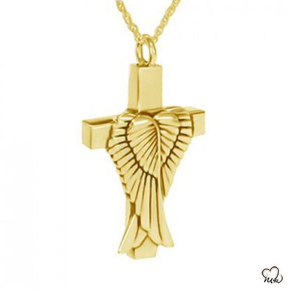Angel Wings Cremation Pendant - Urn Necklace -Cremation Necklace - Lockets For Ashes- Memorials4u