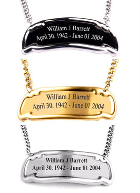 Customized Engraved Brass Name Tag - 3 Styles Gold, Pewter or Black,  - Memorials4u