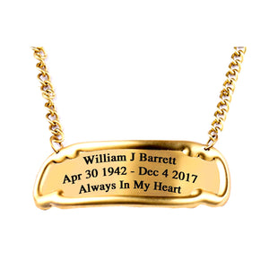 Customized Engraved Brass Name Tag for Adult Urns - Memorials4u