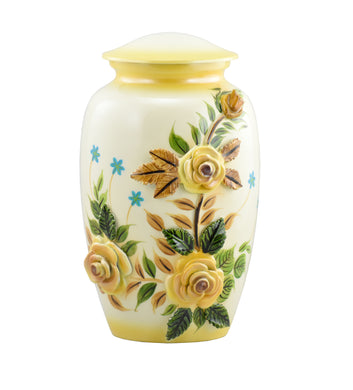 3D Yellow Rose Bouquet Cremation Urn - Memorials4u