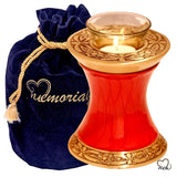 Baroque Red Tealight Cremation Urn, Tealight Urn - Memorials4u