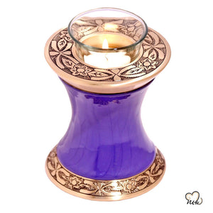 Baroque Purple Tealight Cremation Urn, Tealight Urn - Memorials4u