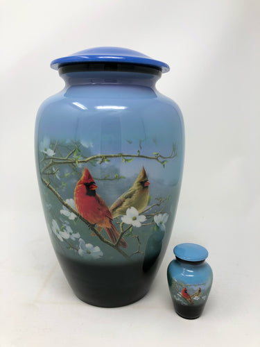 Blue Cardinal Couple Adult Cremation Urn - Memorials4u