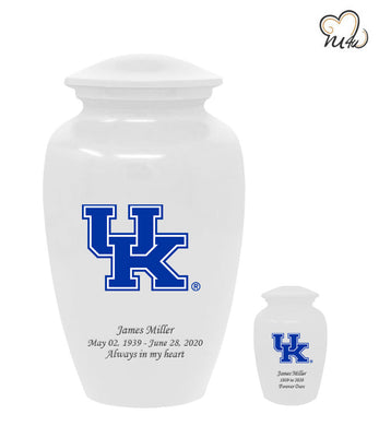 University of Kentucky Wildcats Memorial Cremation Urn - White