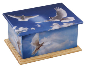 Flying Dove Wooden Wrap Urn - Memorials4u